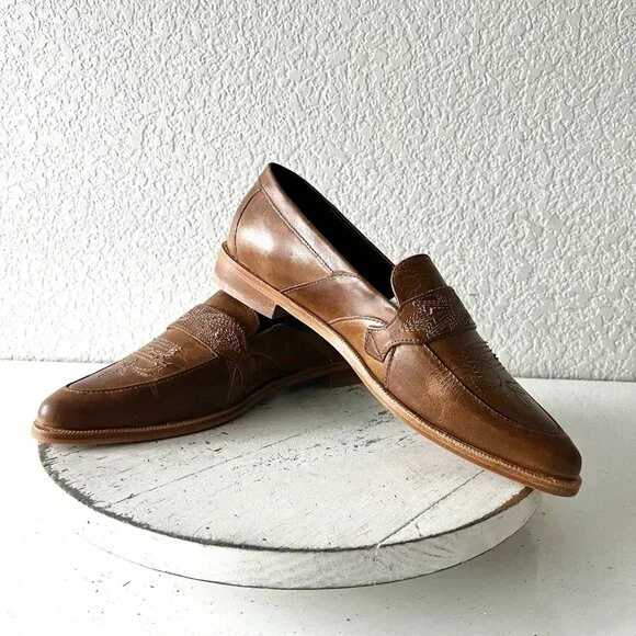 Lane Boots Womens Western Flats MARTINGALE Brown Cowgirl Loafer Slip On 8.5 - Picture 12 of 12